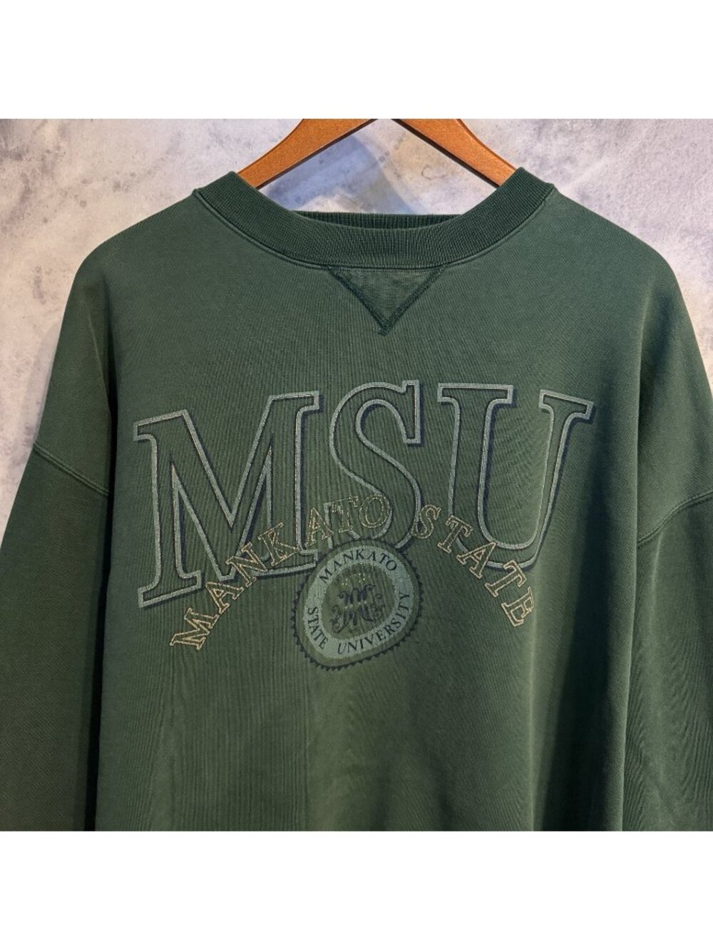 Vintage Mankato State University Sweatshirt Mens XL Gear For Sports Green